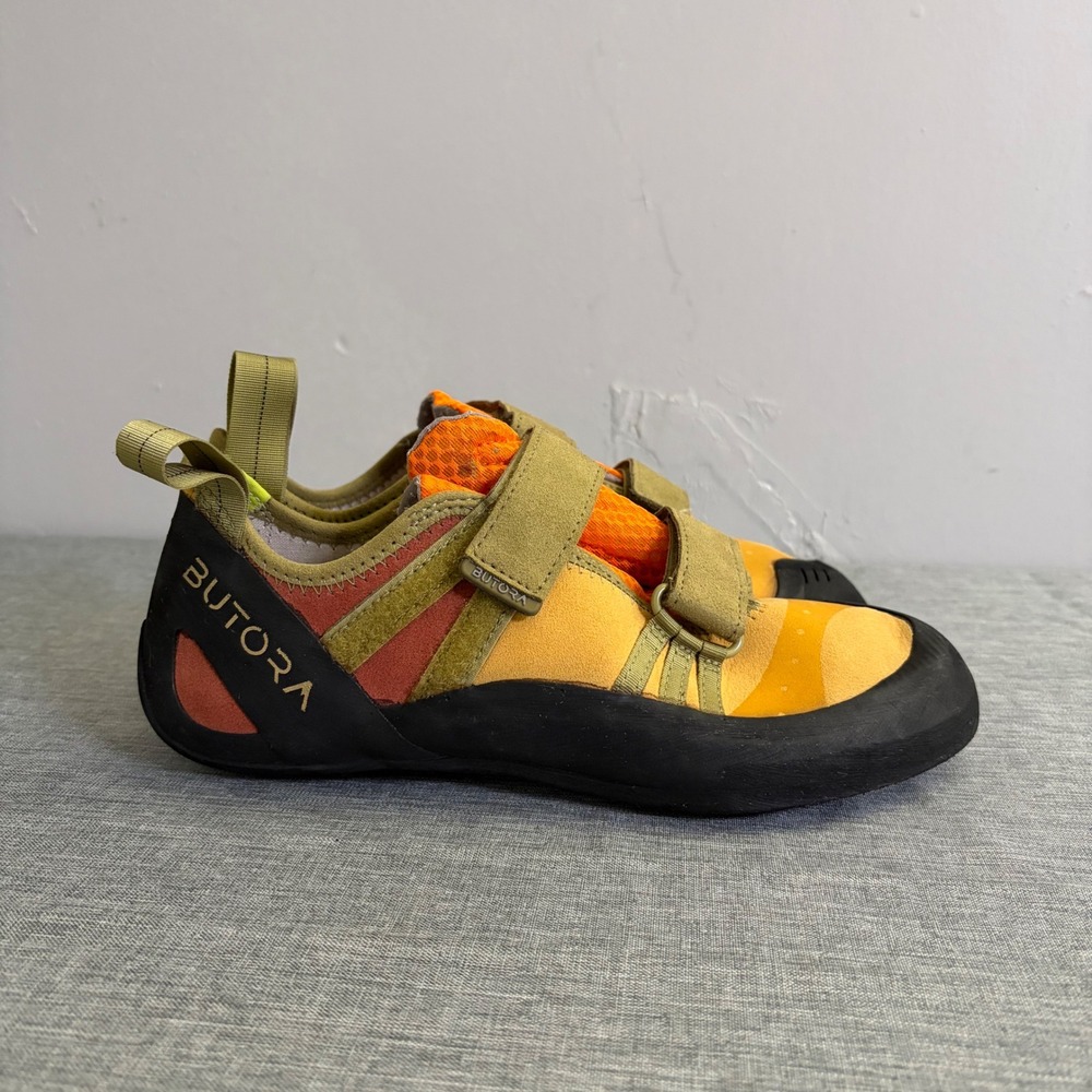 Butora Climbing Shoes Men 9 Orange Yellow Endeavor Hemp Lined Hook Loop
